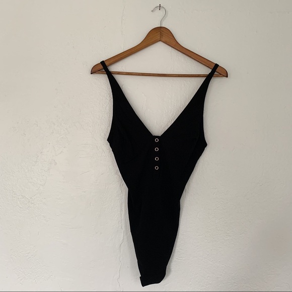 Free People Larissa Black Bodysuit Size S - Picture 2 of 5